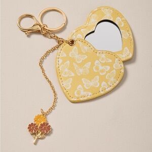 Francesca’s Butterfly Print Heart Mirror Keychain
